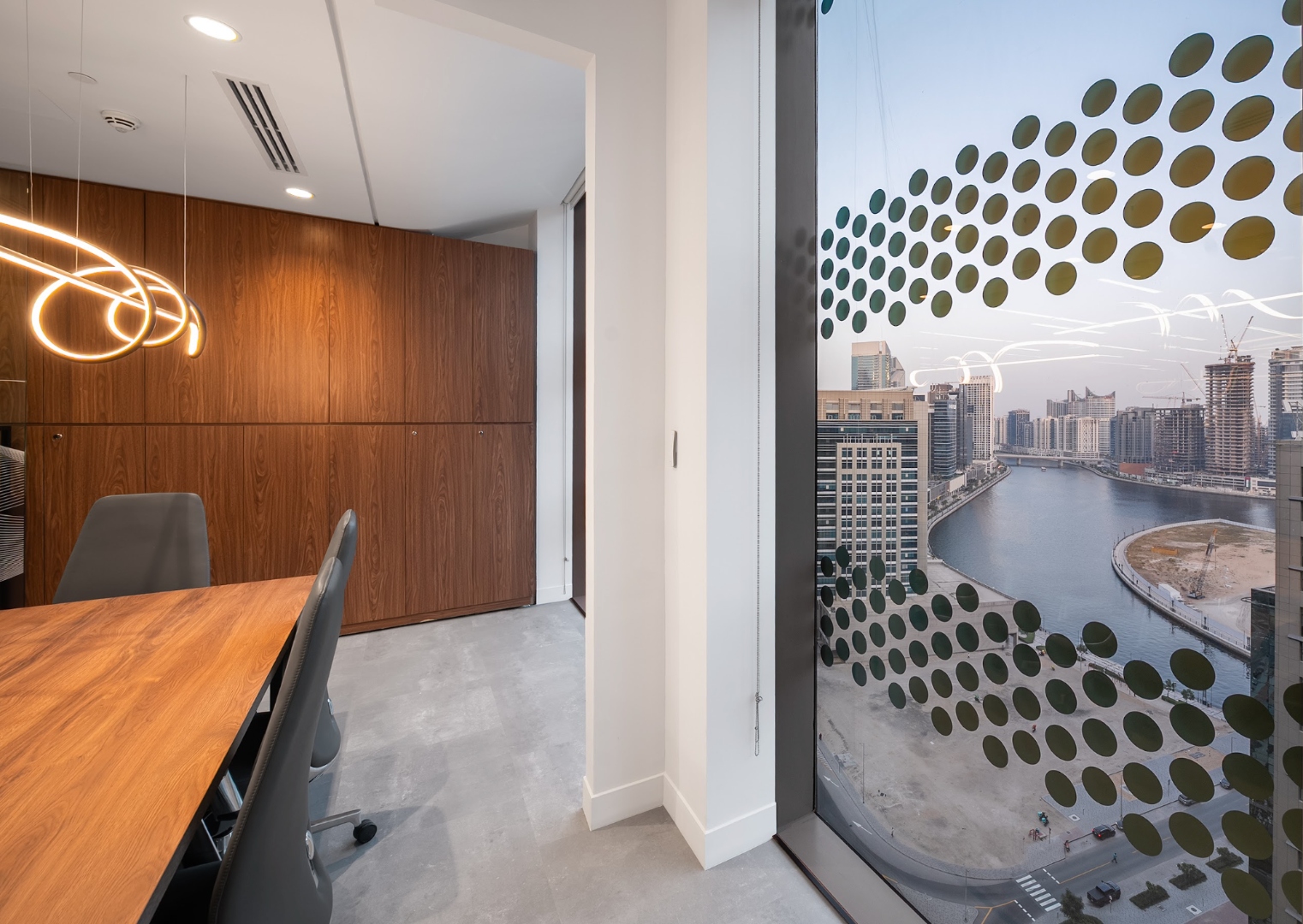 Meeting room overlooking Dubai Canal
